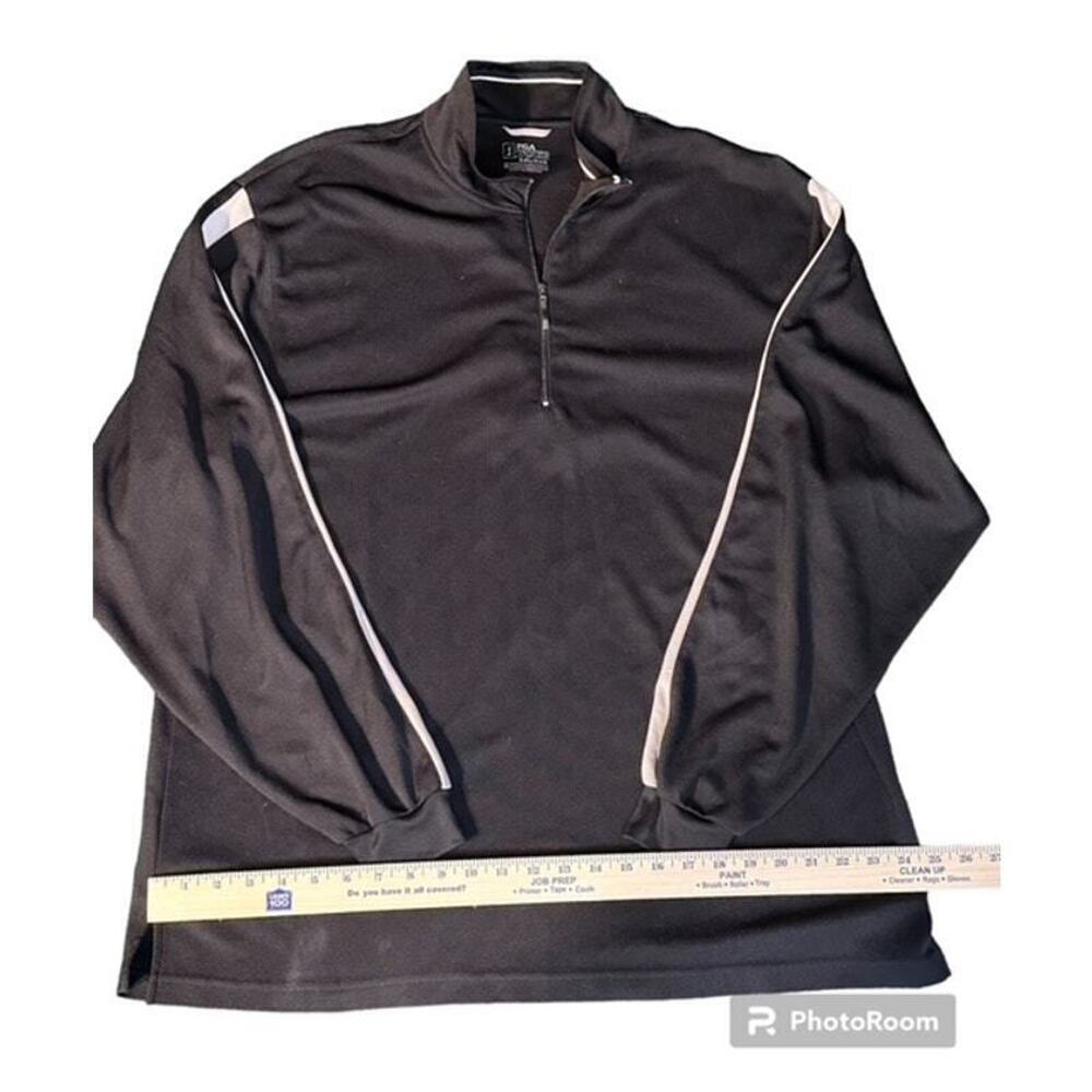 PGA Tour Shirt 2XL Black White Long Sleeve 1/4 zip Collared Casual Mens EUC - Picture 5 of 5